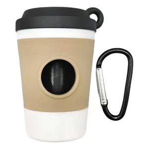 Dispensador de bolsas para heces tipo vaso de café