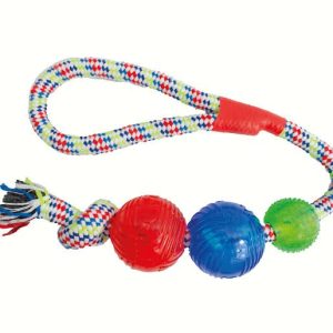 Mordedera con pelotas coloridas y jaladera