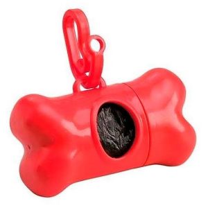 Dispensador de bolsas para heces tipo hueso
