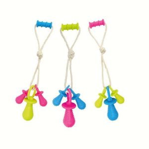 Jalador para perro con 3 chupones y cascabel